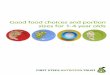 Good food choices and portion sizes for 1-4 year olds food choices and portion sizes for 1-4 year olds ISBN (e-book): 978-1-908924-14-8 Published by First Steps Nutrition Trust, 2016