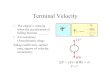 Terminal Velocity - ASU · PDF fileTerminal Velocity • The object’s velocity ... • Kinetics? • Force? External or Internal forces • Mass, Inertia, Acceleration