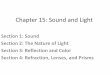 Chapter 15: Sound and Light - Manchester High School 15 BW.pdf · that sound does not travel well. ... Light is the fastest signal in the universe. ... Chapter 15: Sound and Light