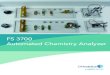 FS 3700 Automated Chemistry Analyzer - Xylem Analytics · PDF fileThe FS 3700 Automated Chemistry Analyzer is an advanced continuous flow ... just attach the pump tubing ... FS 3700