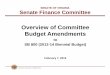 Overview of Committee Budget Amendments - sfc. Targeted Reading Specialists Initiative ... SENATE FINANCE COMMITTEE Higher Education 16. SENATE FINANCE COMMITTEE Overview of Higher
