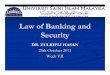 Law of Banking and Security - · PDF fileLaw of Banking and Security DR. ZULKIFLI HASAN ... ground tt the proceeds of a cheque for someone who is not ... crossed with the words & Co