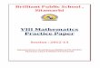VIII Mathematics Practice Paper - Brilliant Public School ...brilliantpublicschool.com/files/documents/VIII-Mathematics-C.B.S.E... · Five years from now, the ratio of their ages