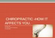 CHIROPRACTIC -HOW IT AFFECTS YOU. · PDF fileCHIROPRACTIC -HOW IT AFFECTS YOU. Dr Milan Hari M- CHIRO. S.A GT Practitioner ... •3 week old baby with reflux receives Gonstead Chiropractic