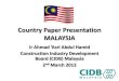 Country Paper Presentation MALAYSIA - · PDF fileCountry Paper Presentation MALAYSIA ... CIDB take over the roles of PSDC ... •Established in 1994 under the Act of Parliament –