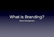 What is Branding? · PDF filebrand management • Protect your ... 1. Personal brand – Otherwise known as individual brand. ... BM Lecture What is Brand?