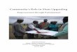Community's Role in Slum Upgrading - COnnecting · PDF fileCommunity's Role in Slum Upgrading ... The leading developmental ... the focus of analysis is not the development of houses,