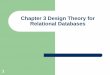 Chapter 3 Design Theory for Relational Databasesli-fang/chapter3.pdf · 2 Contents Functional Dependencies Decompositions Normal Forms (BCNF, 3NF) Multivalued Dependencies (and 4NF)