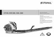 STIHL BR 500/550/600 Backpack Blower Instruction … the Carburetor 22 Spark Plug 23 Spark Arresting Screen in Muffler 25 Replacing the Starter Rope and Rewind Spring 25 Storing the