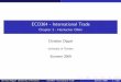 ECO364 - International Trade - Chapter 3 - Heckscher Ohlinhomes.chass.utoronto.ca/~cdippel/LNHOV.pdf · ECO364 - International Trade Chapter 3 - Heckscher ... I Countries di er in