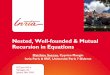 Nested, Well-Founded and Mutual recursion in Equations · PDF fileNested, Well-founded & Mutual Recursion in Equations Matthieu Sozeau, Cyprien Mangin ... equalities (more control)