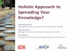 Holistic Approach to Spreading Your Knowledge? · PDF fileHolistic Approach to Spreading Your Knowledge? ... Technical Writing Training Technical Support Marcom CTO Product Management