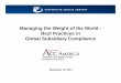 Managing the Weight of the World - Best Practices in Global Subsidiary · PDF file · 2014-10-28Best Practices in Global Subsidiary Compliance September 10, ... • Ensures accuracy