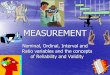 MEASUREMENT - University of Idaho of Measurement.pdfMEASUREMENT Nominal, Ordinal, Interval and Ratio variables and the concepts of Reliability and Validity