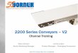 2200 Series Conveyors V2 - Transforming Conveyor Belt widths: 1.75" - 24" – Conveyor lengths: ... • Industry standard –Bosch, 8020 • Offering more standard tap sizes – (M3,