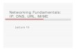 Networking Fundamentals: IP, DNS, URL, MIMEweb.cse.ohio-state.edu/~joseph.97/courses/3901/lectures/lecture10.pdf · Networking Fundamentals: IP, DNS, URL, MIME Lecture 10. Computer