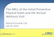 The ABCs of the Initial Preventive Physical Exam and the ... · PDF fileThe ABCs of the Initial Preventive Physical Exam and the Annual ... National Provider Call July 21, ... screening