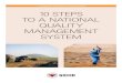 A HANDBOOK FOR MINE ACTION MANAGERS 10 STEPS TO A NATIONAL QUALITY MANAGEMENT SYSTEM · PDF file · 2014-05-07A HANDBOOK FOR MINE ACTION MANAGERS. ... 10 Steps to a National Quality