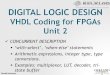 DIGITAL LOGIC DESIGN - Oakland Universityllamocca/Tutorials/VHDLFPGA/Unit 2.pdf · Daniel Llamocca DIGITAL LOGIC DESIGN VHDL Coding for FPGAs Unit 2 CONCURRENT DESCRIPTION ‘with-select’,