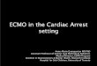 ECMO in the cardiac arrest setting - Critical Care Canada · PDF filecardiopulmonary arrest ... ECLS/AT Education Committee: Simulation & Education Dr. A. Kotsakis, ... ECMO in the