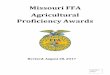 Missouri FFA Agricultural Proficiency Awards FFA Agricultural Proficiency Awards Table of Contents SAE Programs 3 Who can apply 