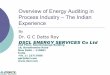 (3) Overview of Energy Auditing in Process Industry - The ... · Process Industry – The Indian Experience By ... Minimum Energy design-Sugar Minimum process steam need is about