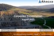 Corporate Presentation - Abacus Mining & Exploration Corp. · Abacus Mining and Exploration Corporation I TSX:AME I 2. This presentation includes certain statements that may be deemed