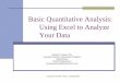 Basic Quantitative Analysis: Using Excel to Analyze Your Dataacpacommissiononassessment.pbworks.com/f/Basic+Quantitative... · Title: Basic Quantitative Analysis: Using Excel to Analyze