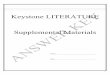 Keystone LITERATURE Supplemental Materials 66 KEY · Keystone LITERATURE Supplemental Materials ... Read the following poem and then answer the ... Erin Elovecky loves to feel the