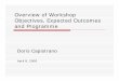 Overview of workshop objective, expected outcomes and programme ·  · 2010-03-25key trends and issues, ... Transfer payments and compensation ... expected outcomes and programme