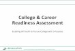 College & Career Readiness Assessment - ScholarCentric€¦ · College & Career Readiness Assessment ... • Leads a range of college and career readiness research, ... Career Readiness