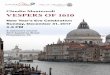 Claudio Monteverdi VESPERS OF 1610 - Choral Arts …€¦ · 1 Claudio Monteverdi VESPERS OF 1610 New Year’s Eve Celebration Sunday, December 31, 2017 4-6 PM S. Clement’s Church