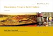Maximizing Returns for Investorss1.q4cdn.com/766430901/files/doc_presentations/2012/EGF... · Rare Earth Elements (REEs) ... REE deposit outside China Inferred resource of 467 Mt,
