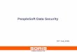 PeopleSoft Data Security - SOAIS · PeopleSoft Data Security ... Database access secures access to the application database server Application security controls access within …