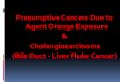 Agent Orange Exposure Cholangiocarcinoma (Bile … Cancers Due to Agent...- Agent Orange is a blend of tactical herbicides the U.S. military sprayed from 1962 to 1971 during Operation