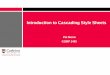 Introduction to Cascading Style Sheets - …cglab.ca/~morin/teaching/2405/notes/css.pdf4 CSS • CSS (Cascading Style Sheets) is for the formatting side of the Web • CSS describes