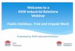 Recorded webinar - Public holidays, trial and unpaid … Holidays Trial Work and Unpaid Work – General Discussion Useful links and contacts Topics Covered Timeline of Key Events