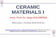 CERAMIC MATERIALS I - Muğla Sıtkı Koçman Üniversitesimetalurji.mu.edu.tr/...Kalemtas_Ceramics_Materials_25_09_2013(2).pdf · CERAMIC MATERIALS I ... Materials science and engineering