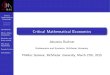 Critical Mathematical Economics - Wikipage.mi.fu-berlin.de/jbuchner/cme.pdfCritical Mathematical Economics Johannes Buchner Introduction Micro-/Meso-foundations Goodwin and Keen models