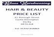 HAIR & BEAUTY PRICE LISTblueshairandbeauty.co.uk/price-list.pdf · HAIR & BEAUTY PRICE LIST 61 Borough Street Castle Donington Derby DE74 2LB ... (Melaleuca Alternifolia). It is well