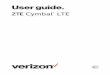 User guide. - Verizon Wireless · User guide. 2. 1 About This Manual Thank you for choosing this ZTE mobile device. In order ... ZTE and the ZTE logos are trademarks of ZTE Corporation