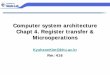 Computer system architecture Chapt 4. Register transfer ...uotechnology.edu.iq/ce/Lectures/Dr-Hasan-Arch/ch4 official.pdf · REGISTER TRANSFER AND MICROOPERATIONS • Register Transfer