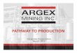 PATHWAY TO PRODUCTION - Argex Titanium Inc. · • Mouchalaganeiron ore property holds significant potential 1. Near Term Producer TSX‐V : RGX 