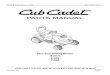 PARTS MANUAL - Cub Cadet€¦ · CUB CADET LLC, P.O. BOX 361131 CLEVELAND, OHIO 44136-0019 PRINTED IN U.S.A. PARTS MANUAL i1046 & i1050/Series i1000 SECTION HM12 Zero Turn Riding