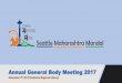 Annual General Body Meeting 2017 - Seattle Maharashtra … · Annual General Body Meeting 2017 ... • In advance Diwali faraaL + gift ... •Established a standard contract template