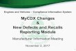 MyCDXChanges New Defects and Recalls Reporting Module · Engines and Vehicles –Compliance Information System MyCDXChanges & New Defects and Recalls Reporting Module Manufacturer