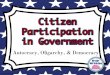 Autocracy, Oligarchy, & Democracy - Thomas County …€¦ ·  · 2016-10-27Types of Government are based on two key questions: 1. Who governs the country? 2. What is the citizen