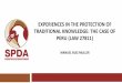 EXPERIENCES IN THE PROTECTION OF TRADITIONAL KNOWLEDGE ... · EXPERIENCES IN THE PROTECTION OF TRADITIONAL KNOWLEDGE: THE ... Trust fund destined to support ... Advances in capacity