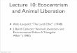 Lecture 10: Ecocentrism and Animal Liberationmacaulay.cuny.edu/eportfolios/mhc200f2013garson/files/2013/10/...Lecture 10: Ecocentrism and Animal Liberation ... Anthropocentrism Animal