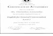 Certificate of Attainment · Certificate of Attainment ... Comparison of CMU - eTEGS & TOEFL Score Results CMU ... PART II :Grammar&Structure PART III :Listening